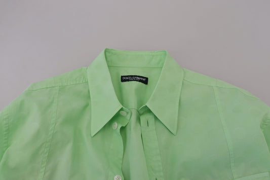 Dolce &amp; Gabbana – Mintgrünes, langärmliges Button-Down-Hemd