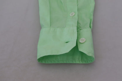 Dolce &amp; Gabbana – Mintgrünes, langärmliges Button-Down-Hemd