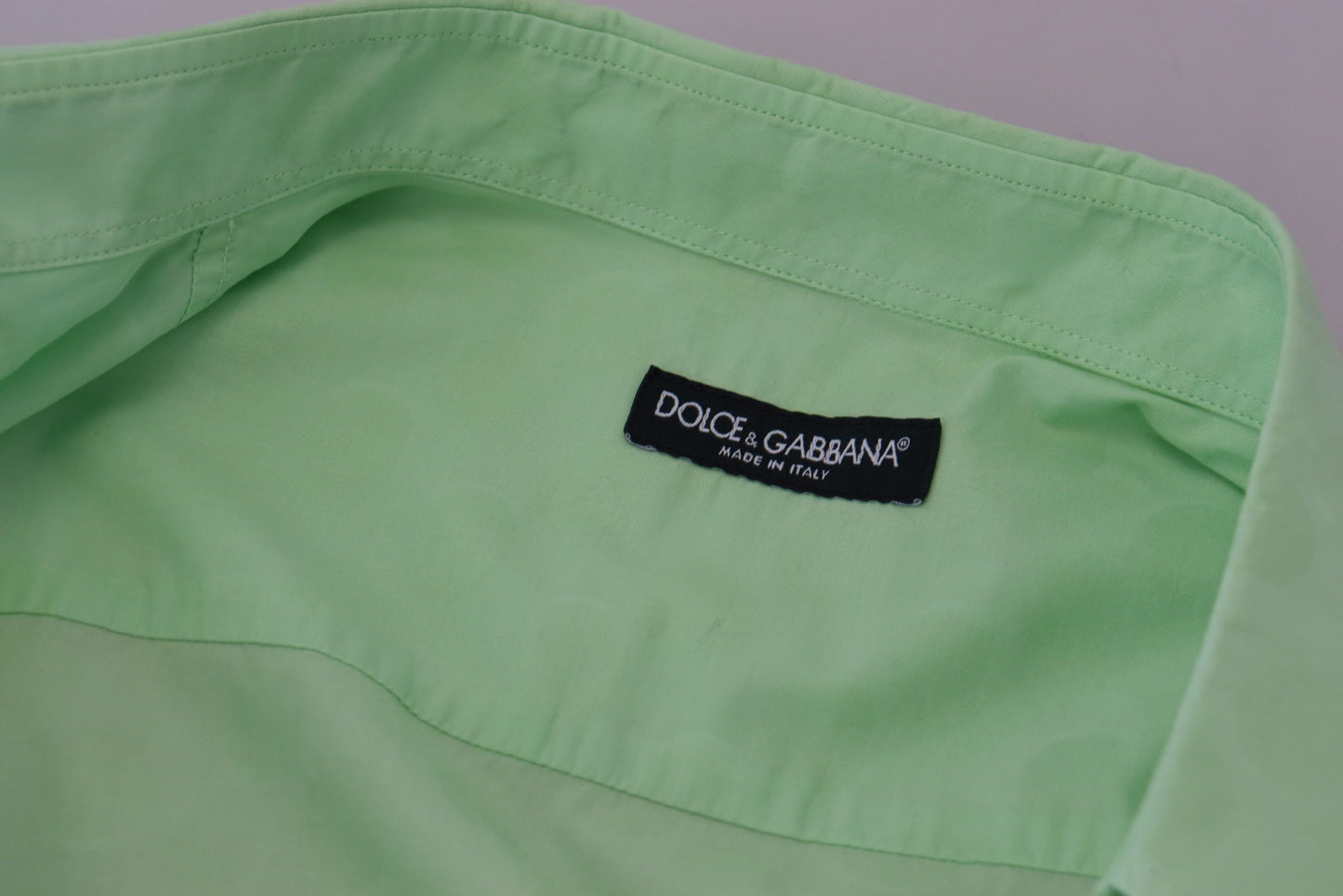 Dolce &amp; Gabbana – Mintgrünes, langärmliges Button-Down-Hemd