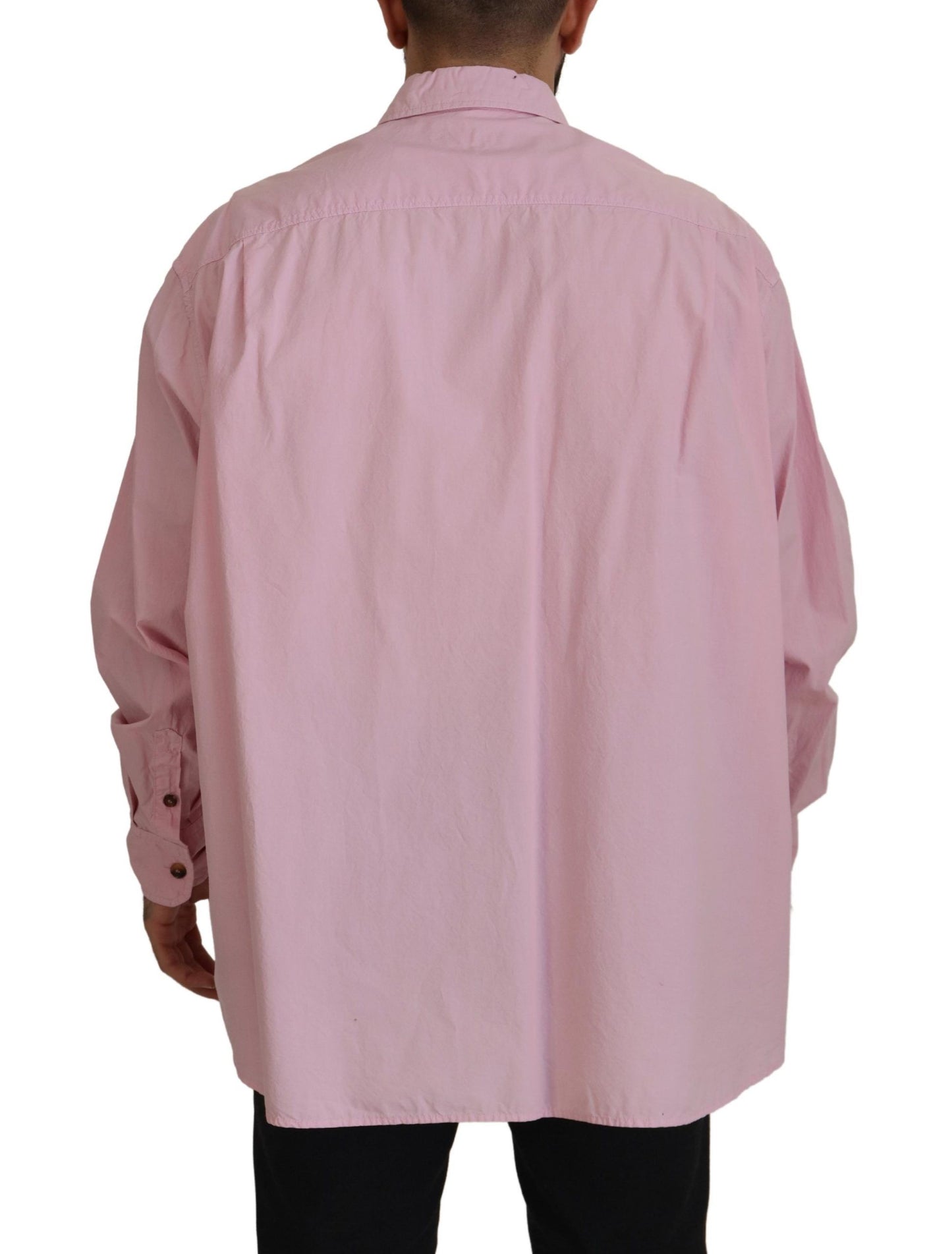 Dolce &amp; Gabbana – Lässiges, langärmliges Button-Down-Hemd in Rosa