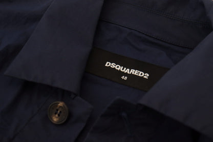 Dsquared² Dunkelblaues Freizeithemd aus Baumwolle mit Kragen und langen Ärmeln