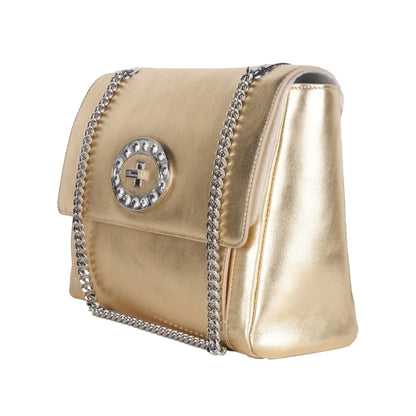 Blumarine – Schultertasche aus goldenem Leder für Damen