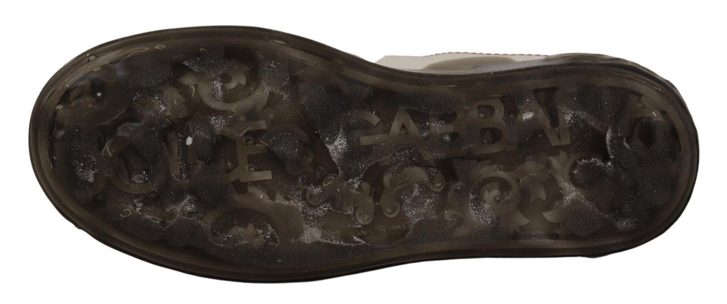 Dolce &amp; Gabbana Weiße Lederschuhe Damen Logo Portofino Sneakers
