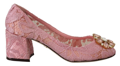 Dolce &amp; Gabbana – Rosa Taormina-Pumps mit Kristallspitze in Pastellfarben