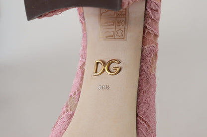 Dolce &amp; Gabbana – Rosa Taormina-Pumps mit Kristallspitze in Pastellfarben