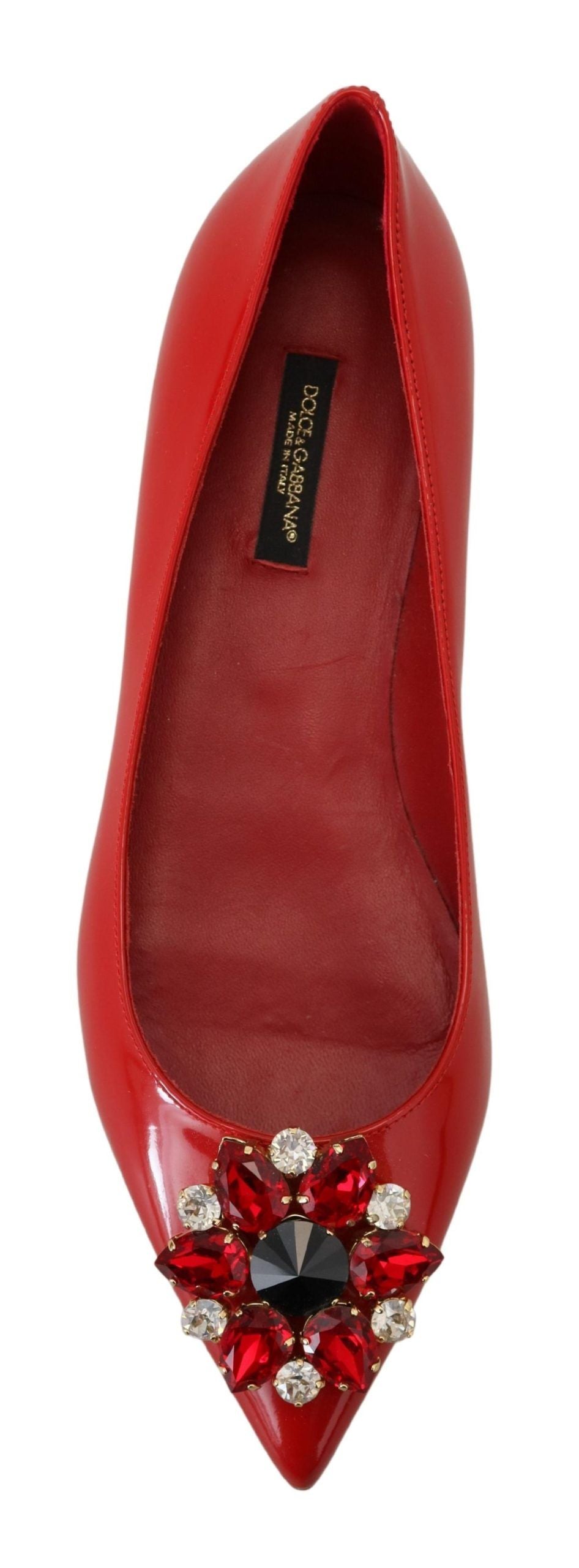 Dolce &amp; Gabbana – Loafer mit Kristallen in Rot aus Leder