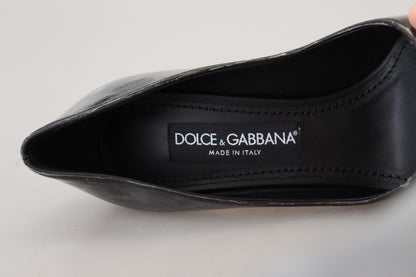 Dolce &amp; Gabbana Schwarze Pumps aus Leder mit Kunststoffummantelung