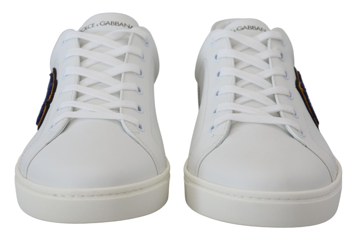 Dolce &amp; Gabbana Weiße Leder DG Logo Casual Sneakers Schuhe