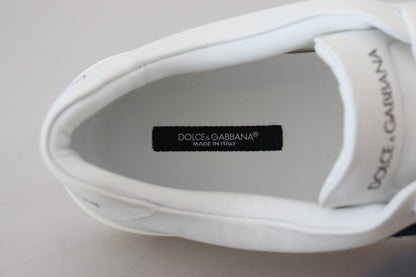 Dolce &amp; Gabbana Weiße Leder DG Logo Casual Sneakers Schuhe
