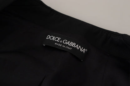 Dolce &amp; Gabbana – Schwarze, schmal geschnittene Jacke mit langen Ärmeln und Druckknöpfen