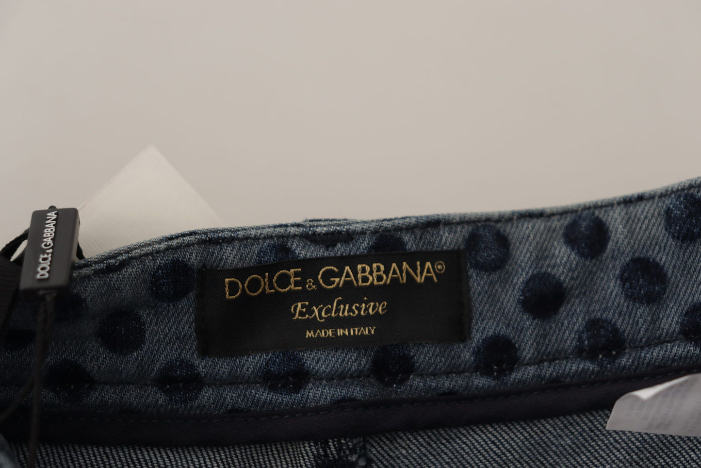 Dolce &amp; Gabbana – Blaue Skinny-Jeans mit Blumenmuster und hoher Taille