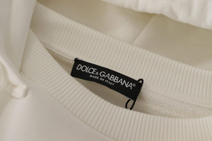 Dolce &amp; Gabbana Weißer Kapuzenpullover mit Stickerei