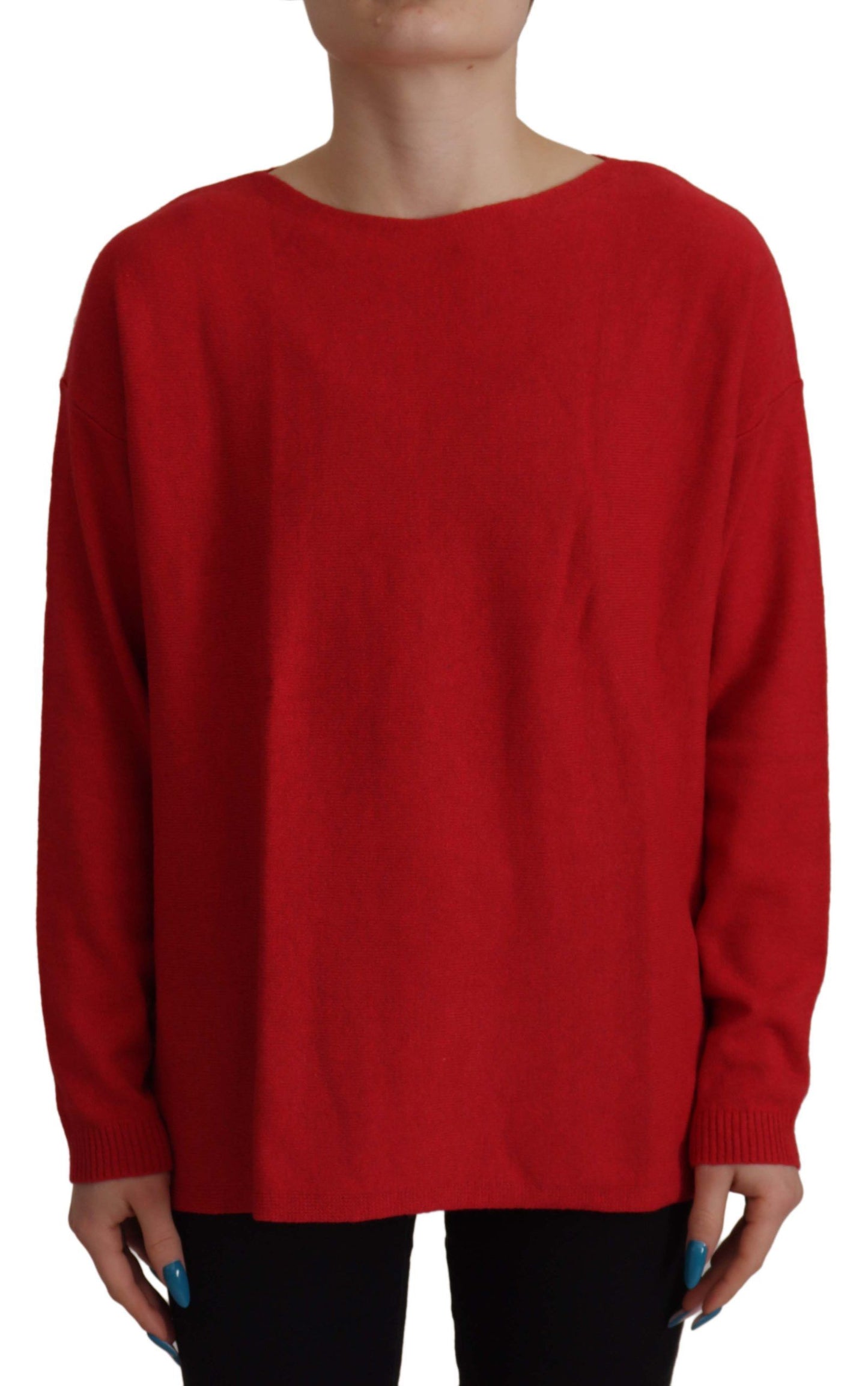 Dolce &amp; Gabbana Roter Wollstrickpullover mit Rundhalsausschnitt