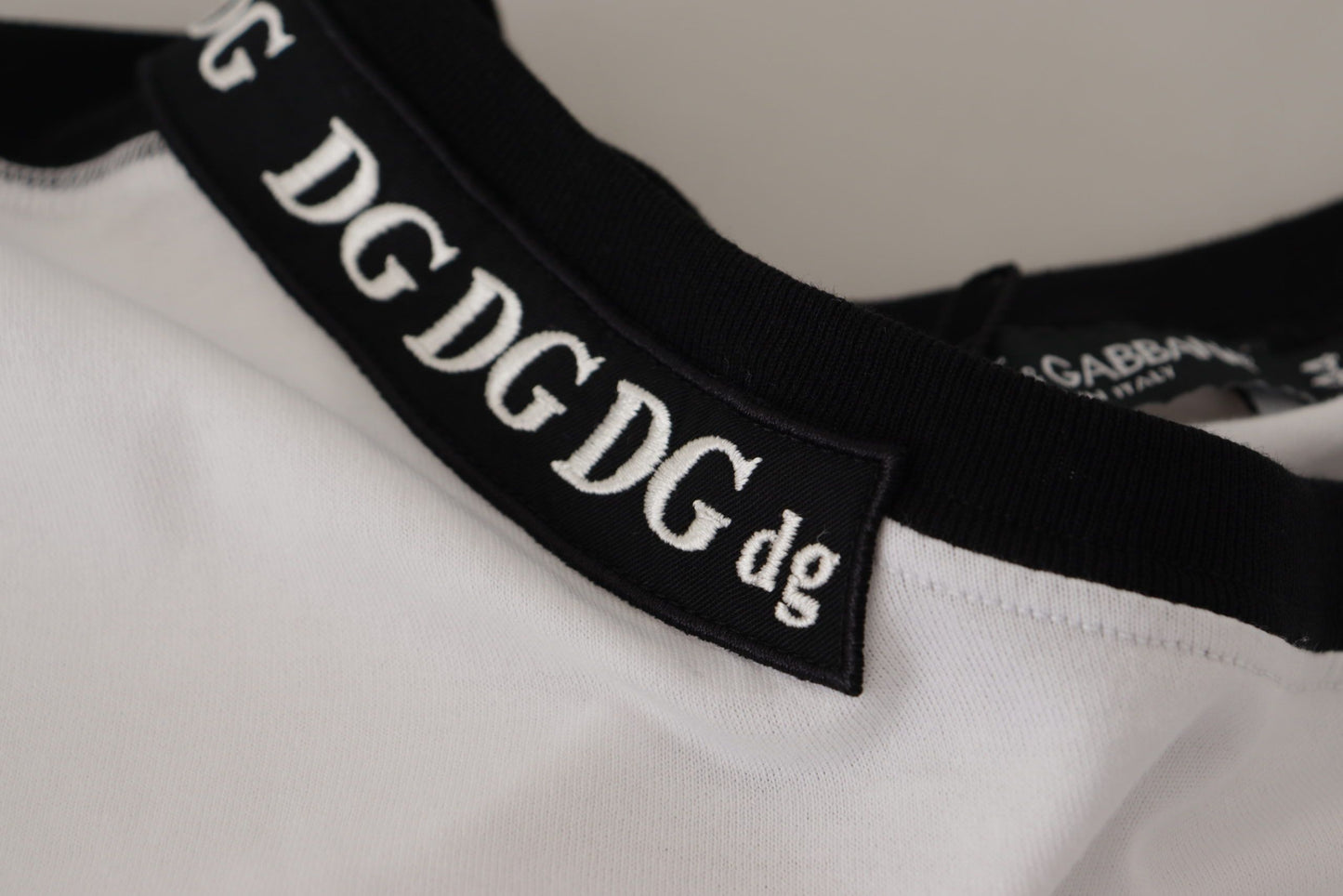 Dolce &amp; Gabbana – Weißes Baumwoll-T-Shirt mit Rundhalsausschnitt und Slogan-Print