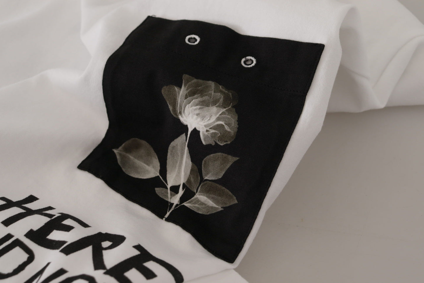 Dolce &amp; Gabbana – Weißes Baumwoll-T-Shirt mit Rundhalsausschnitt und Slogan-Print