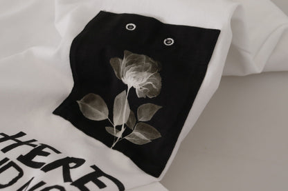 Dolce &amp; Gabbana – Weißes Baumwoll-T-Shirt mit Rundhalsausschnitt und Slogan-Print