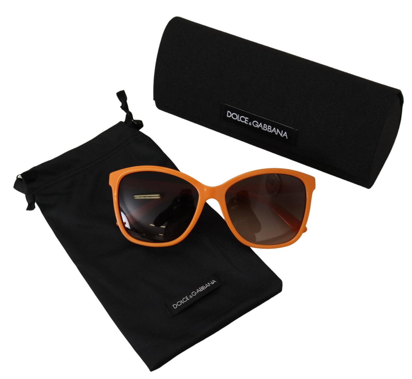 Dolce &amp; Gabbana – Runde Sonnenbrille mit orangefarbenem Acetatrahmen DG4170PM