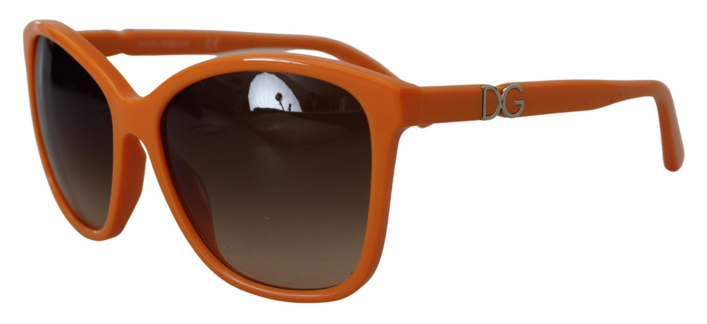 Dolce &amp; Gabbana – Runde Sonnenbrille mit orangefarbenem Acetatrahmen DG4170PM