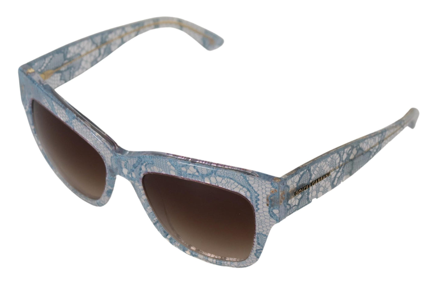 Dolce &amp; Gabbana – Rechteckige Sonnenbrille DG4231 aus blauem Acetat mit Spitze