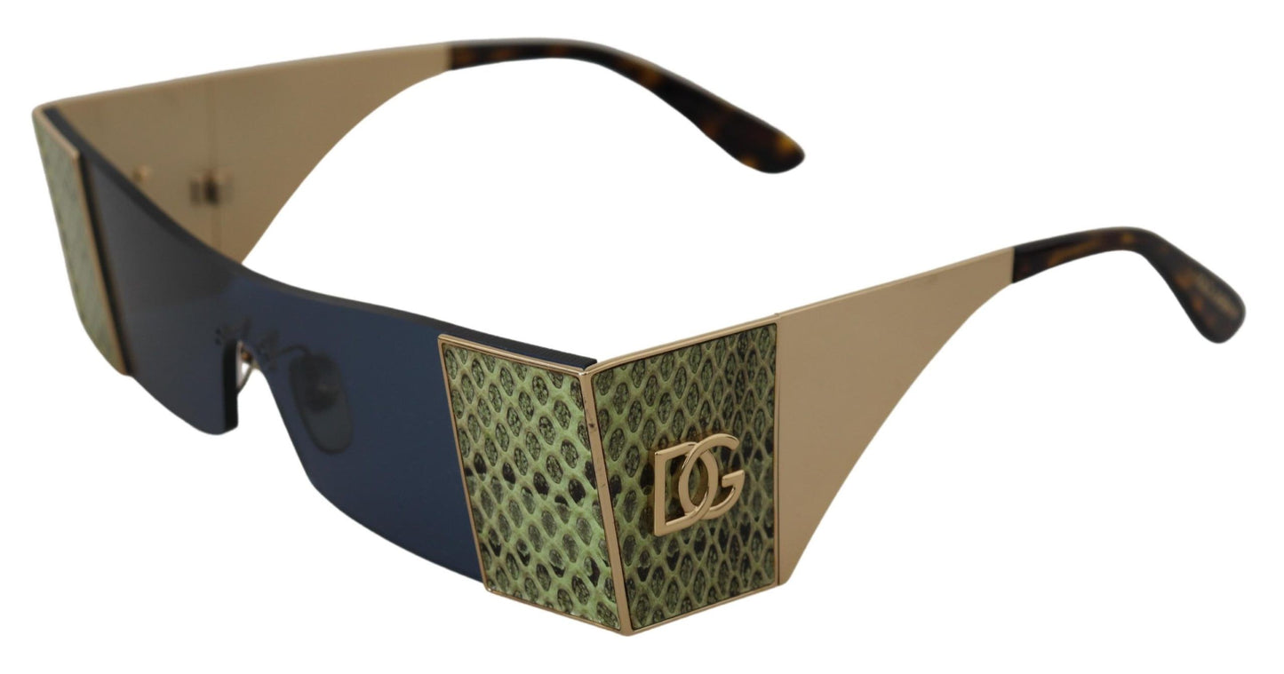 Dolce &amp; Gabbana – Rechteckige Sonnenbrille aus goldenem Metall DG2263