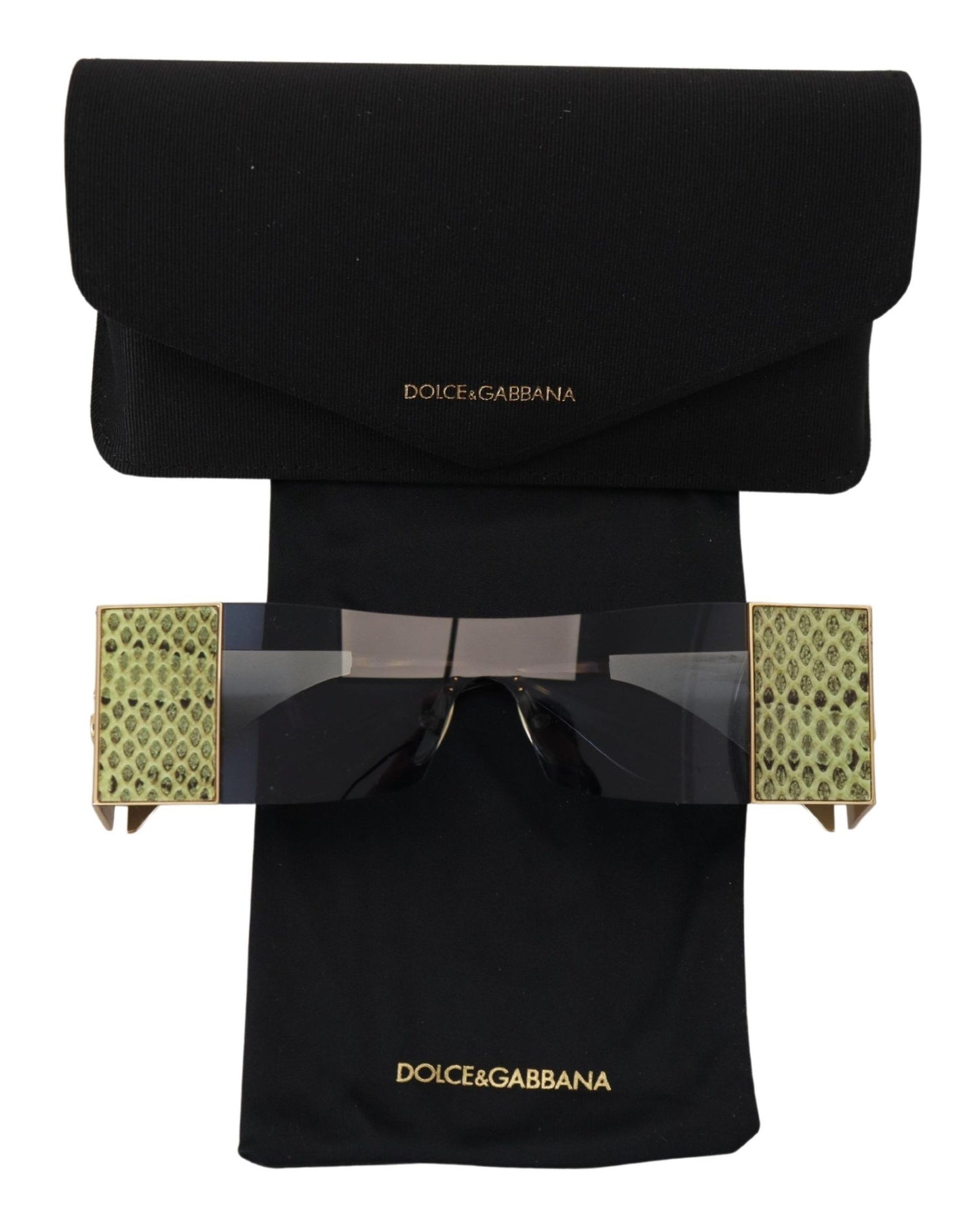 Dolce &amp; Gabbana – Rechteckige Sonnenbrille aus goldenem Metall DG2263