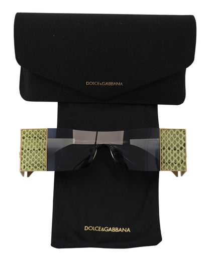 Dolce &amp; Gabbana – Rechteckige Sonnenbrille aus goldenem Metall DG2263