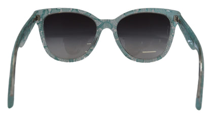 Dolce &amp; Gabbana – Runde Sonnenbrille DG4190 aus Acetat mit blauer Spitze und Kristallen