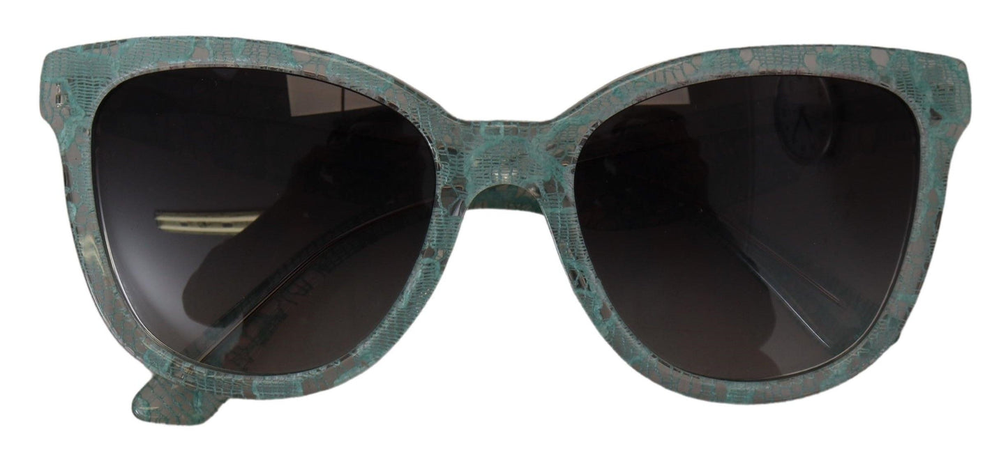 Dolce &amp; Gabbana – Runde Sonnenbrille DG4190 aus Acetat mit blauer Spitze und Kristallen