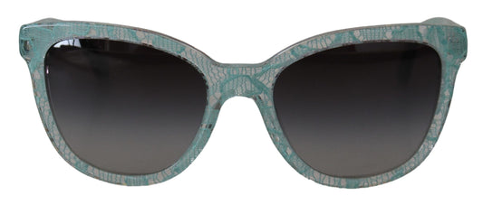 Dolce & Gabbana – Runde Sonnenbrille DG4190 aus Acetat mit blauer Spitze und Kristallen