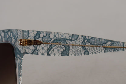 Dolce &amp; Gabbana DG4231 Sonnenbrille mit Schmetterlingsdesign aus Acetat mit blauer Spitze und Kristallen