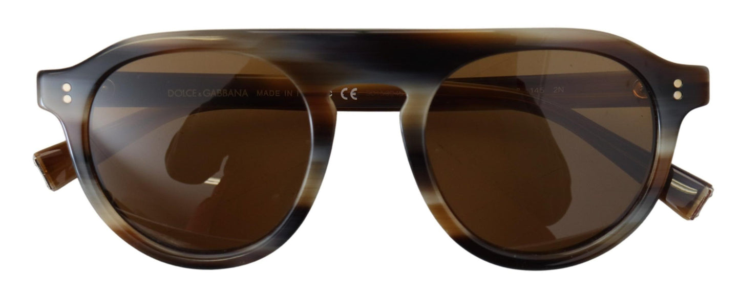 Dolce &amp; Gabbana – DG4306 – Sonnenbrille mit ovalem Vollrand in Schildpattoptik in Braun