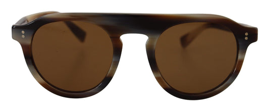 Dolce &amp; Gabbana – DG4306 – Sonnenbrille mit ovalem Vollrand in Schildpattoptik in Braun