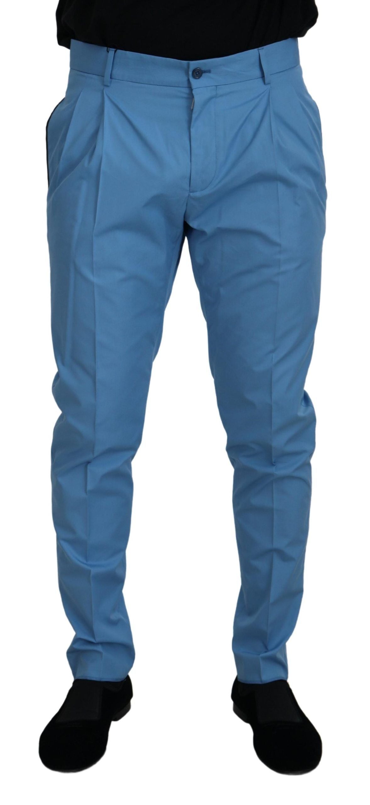 Dolce &amp; Gabbana Blaue Baumwoll-Seidenhose Chinos