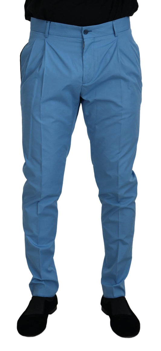 Dolce &amp; Gabbana Blaue Baumwoll-Seidenhose Chinos