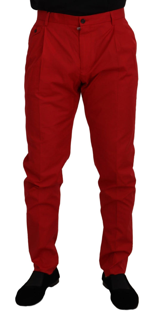Dolce &amp; Gabbana Rote Chinos mit schmaler Passform aus Baumwolle