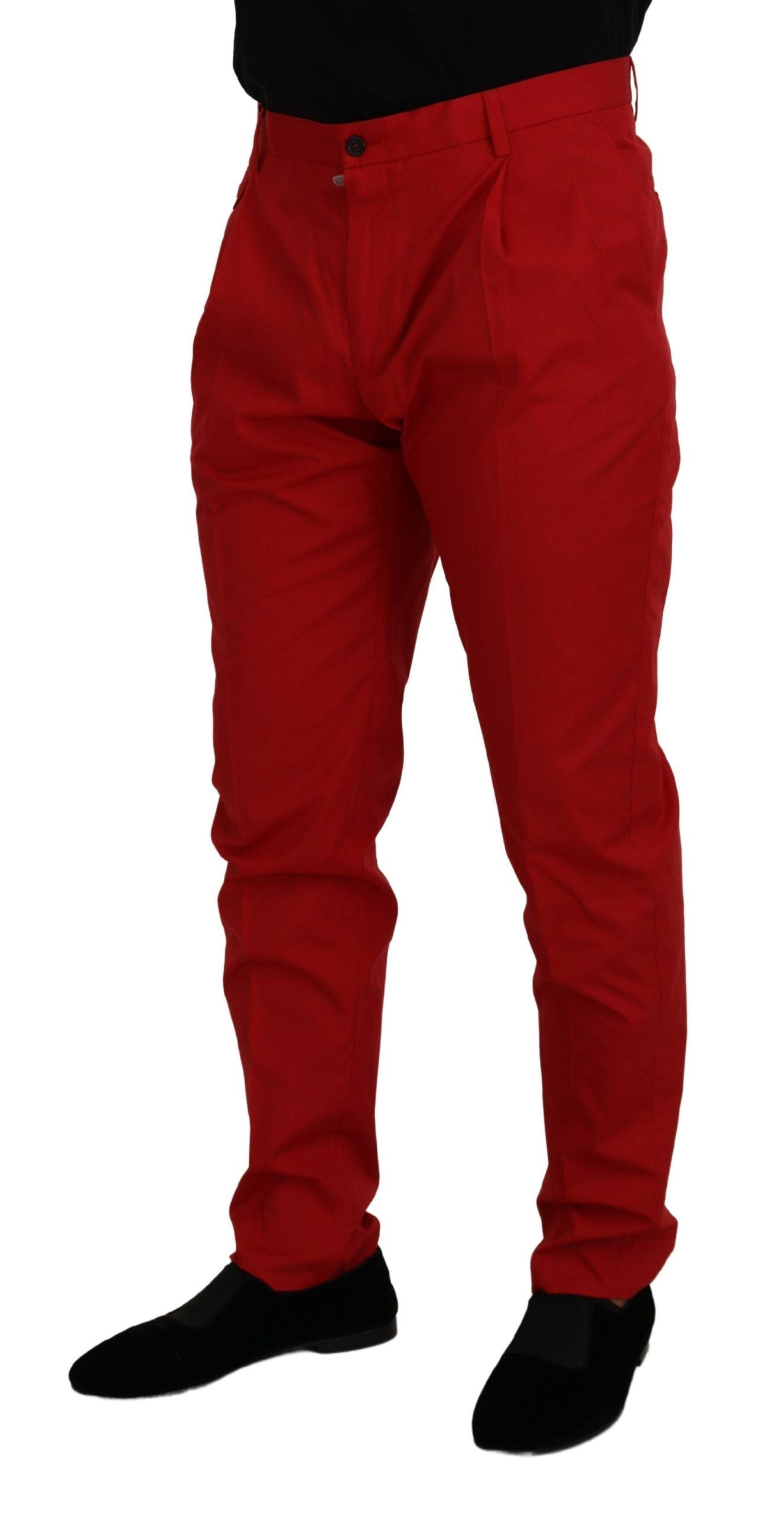 Dolce &amp; Gabbana Rote Chinos mit schmaler Passform aus Baumwolle