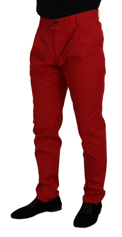 Dolce &amp; Gabbana Rote Chinos mit schmaler Passform aus Baumwolle