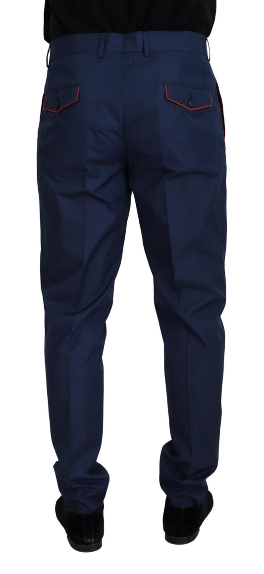 Dolce &amp; Gabbana Blaue Baumwoll-Seidenhose Chinos