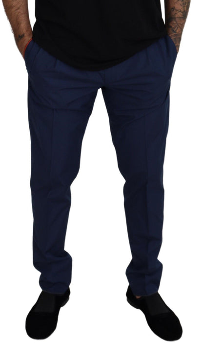 Dolce &amp; Gabbana Blaue Baumwoll-Seidenhose Chinos
