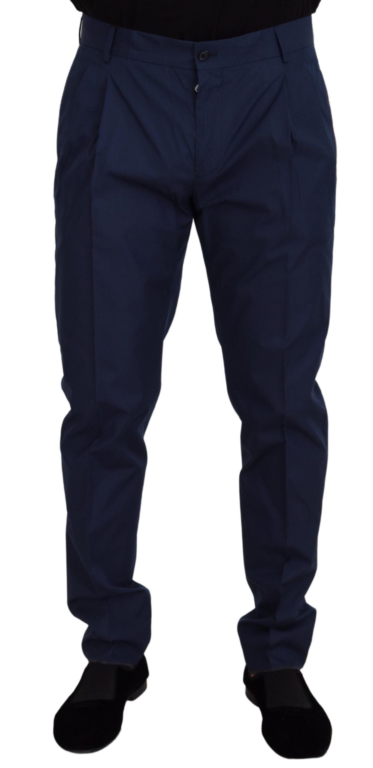 Dolce &amp; Gabbana Blaue Baumwoll-Seidenhose Chinos