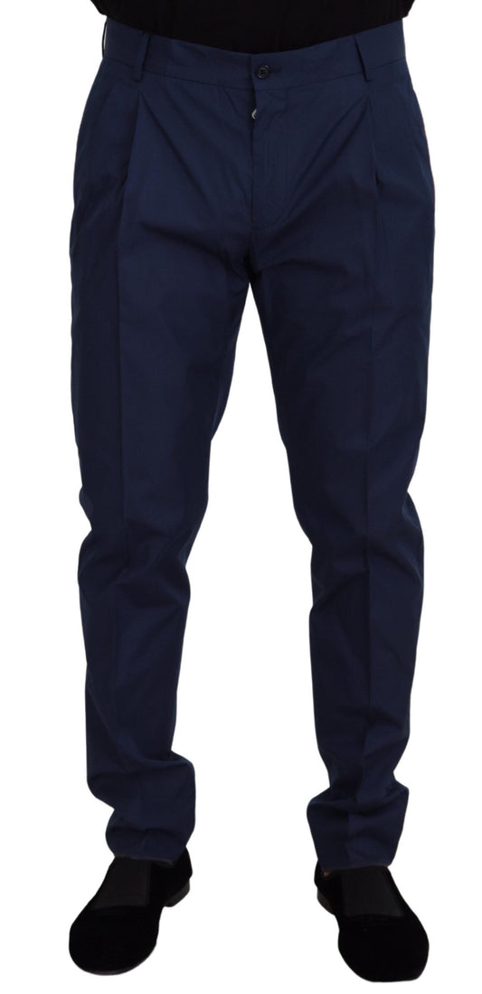 Dolce &amp; Gabbana Blaue Baumwoll-Seidenhose Chinos
