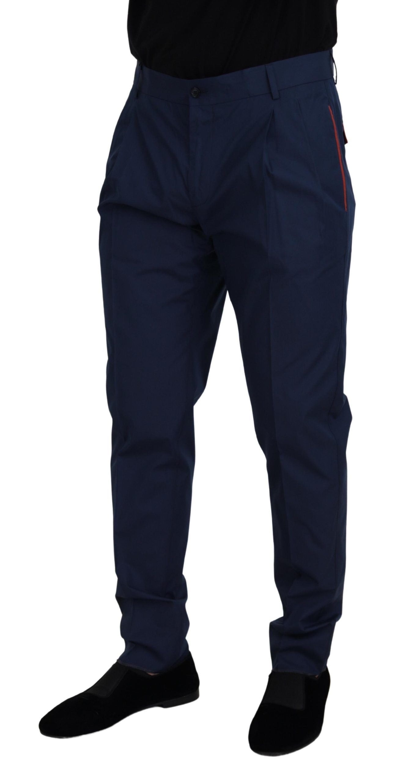Dolce &amp; Gabbana Blaue Baumwoll-Seidenhose Chinos