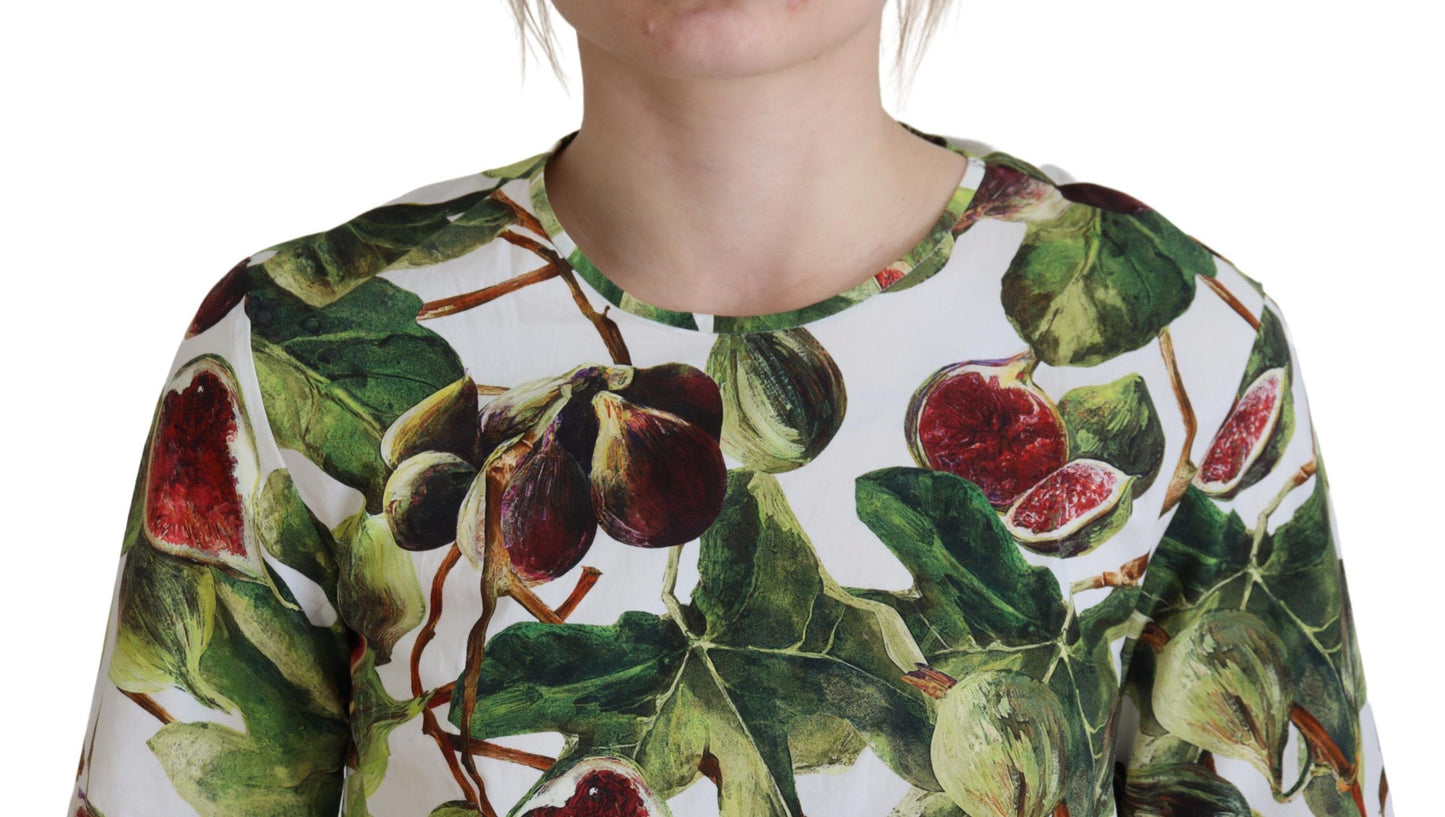 Dolce &amp; Gabbana Rundhals-Baumwoll-Top-Bluse Obst-T-Shirt