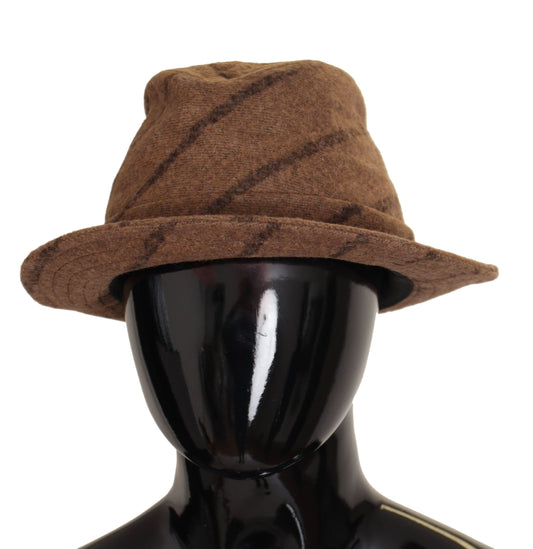 Dolce &amp; Gabbana – Brauner Fedora-Sommerhut mit Streifenmuster