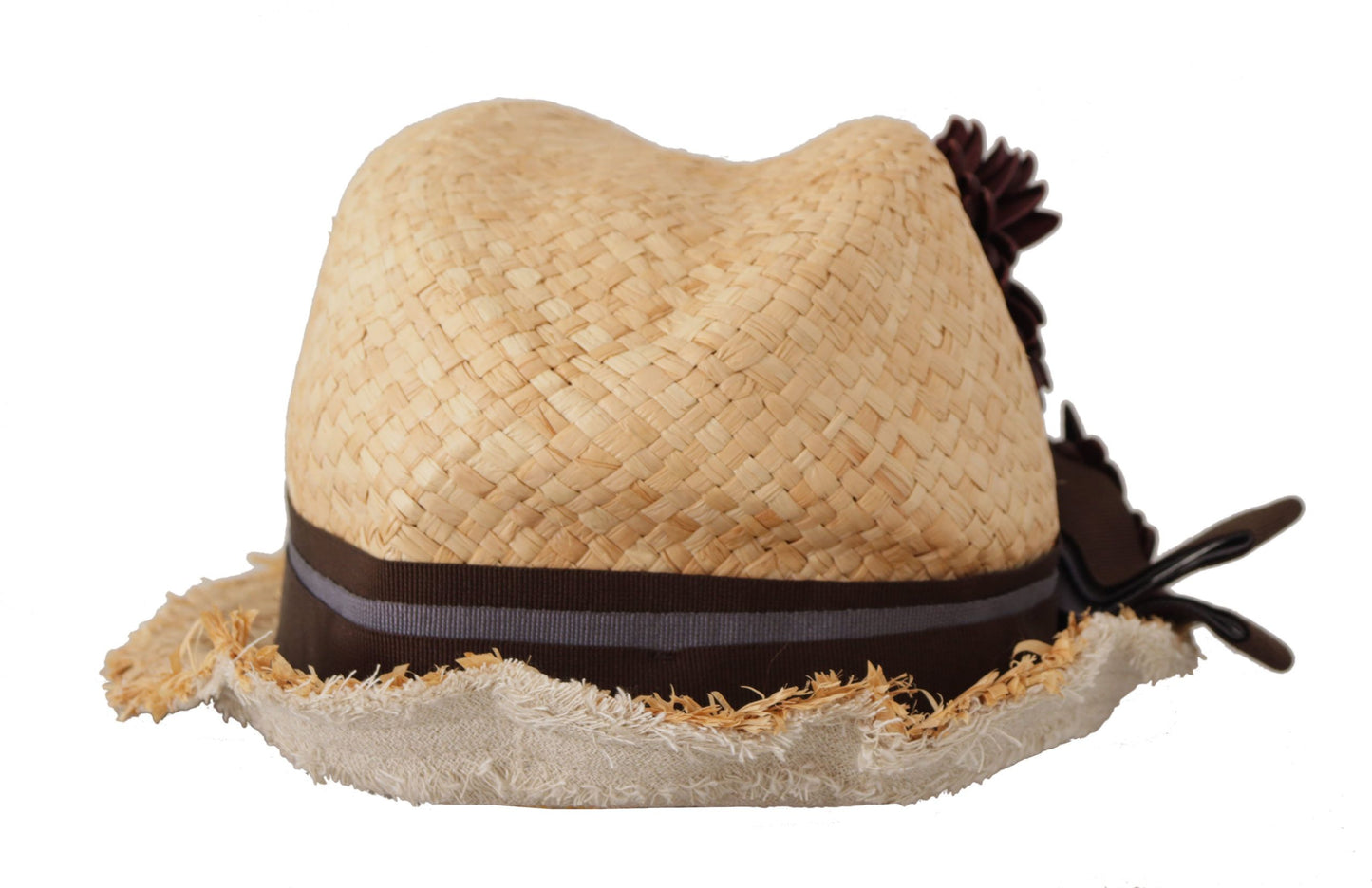 Dolce &amp; Gabbana – Strohhut mit gelbem Band und Blumenverzierung