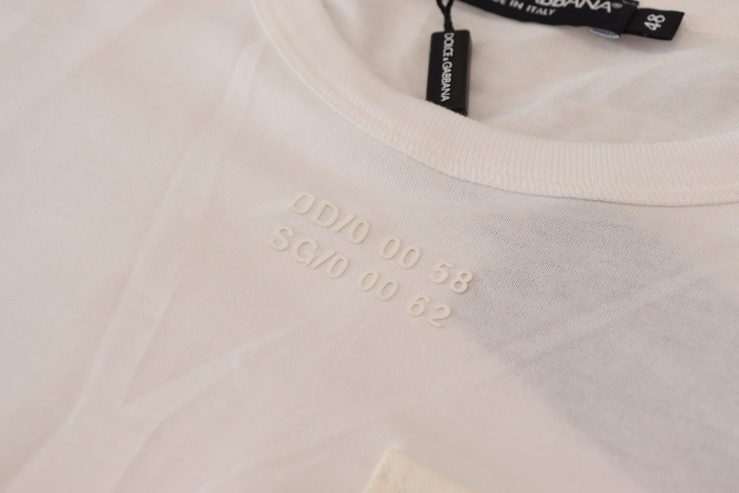 Dolce &amp; Gabbana – Weißes T-Shirt mit kurzen Ärmeln und Pattentasche