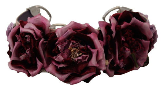 Dolce &amp; Gabbana – Schultergurt aus Metall mit mehrfarbigen Blumenapplikationen