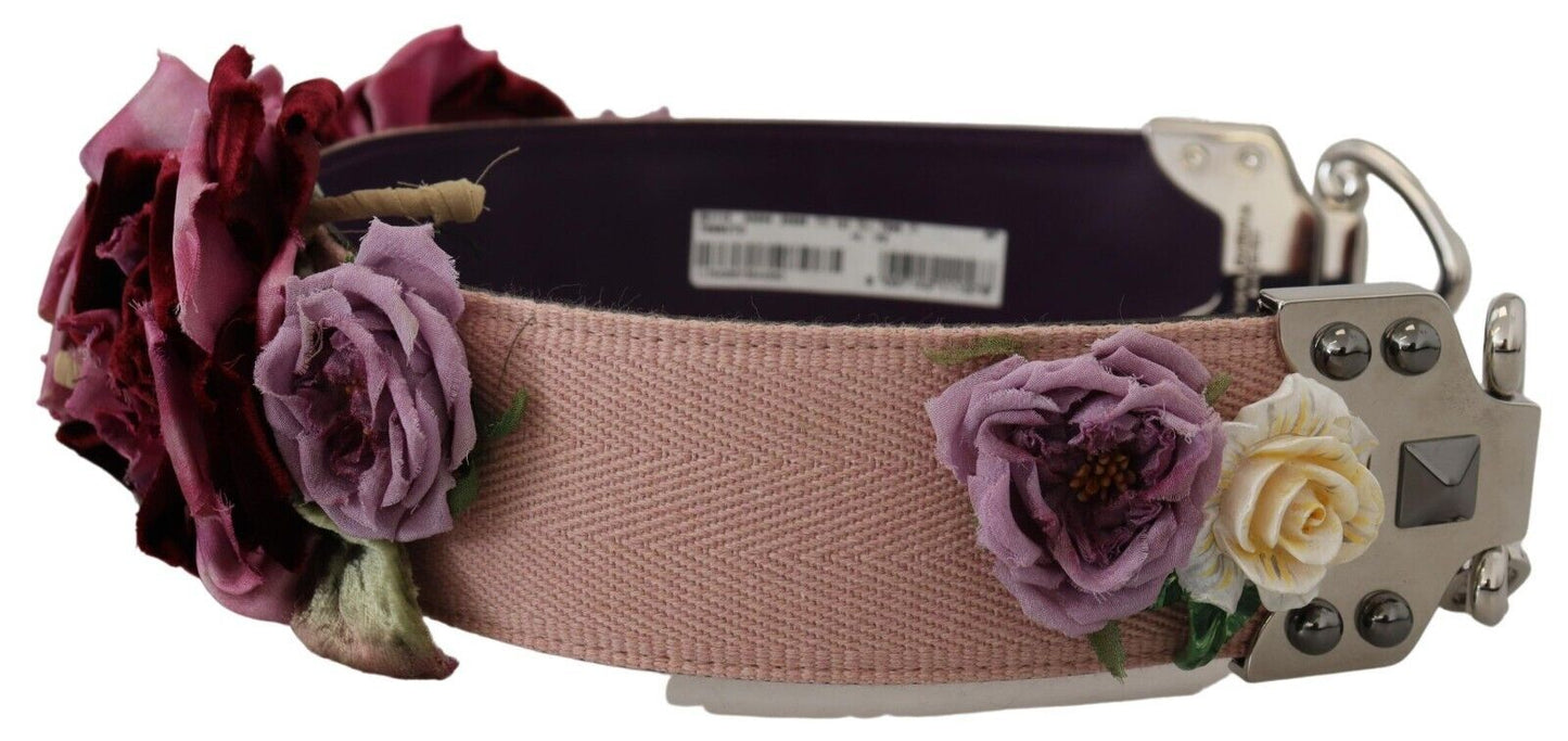 Dolce &amp; Gabbana – Schultergurt aus Metall mit mehrfarbigen Blumenapplikationen