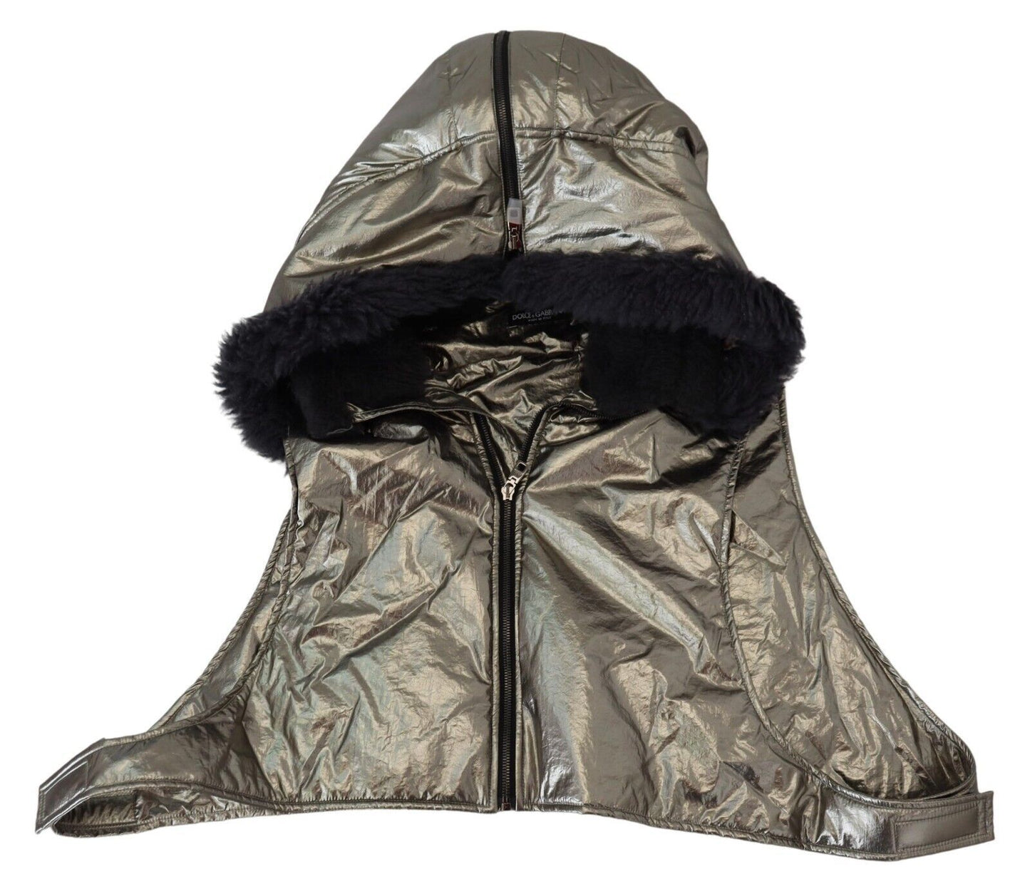 Dolce &amp; Gabbana Silberner Pelz-Kopfwickel für Herren Capello Nylonhut