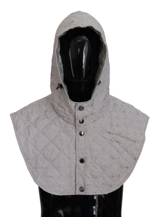 Dolce &amp; Gabbana – Weißer, gesteppter Nylonhut mit Wickeldesign in Einheitsgröße